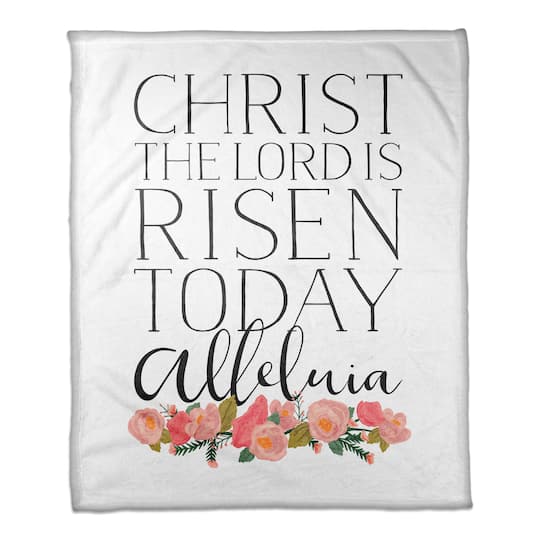 Christ the Lord is Risen Floral Throw Blanket